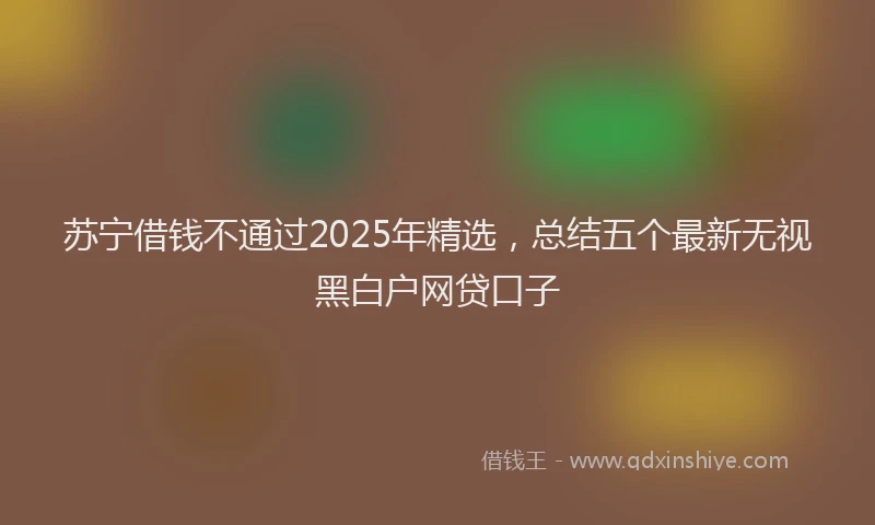 苏宁借钱不通过2025年精选，总结五个最新无视黑白户网贷口子