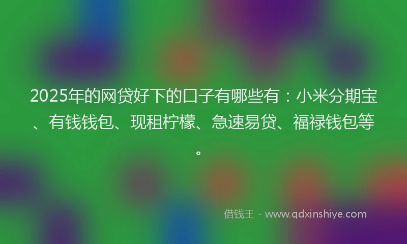 2025年的网贷好下的口子有哪些有：小米分期宝、有钱钱包、现租柠檬、急速易贷、福禄钱包等。
