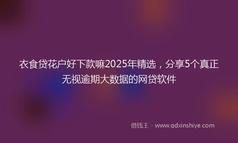 衣食贷花户好下款嘛2025年精选，分享5个真正无视逾期大数据的网贷软件