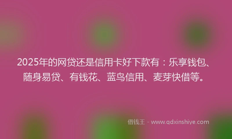 2025年的网贷还是信用卡好下款有：乐享钱包、随身易贷、有钱花、蓝鸟信用、麦芽快借等。
