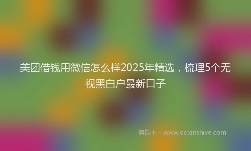 美团借钱用微信怎么样2025年精选，梳理5个无视黑白户最新口子