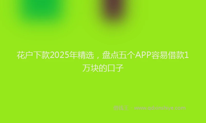 花户下款2025年精选，盘点五个APP容易借款1万块的口子