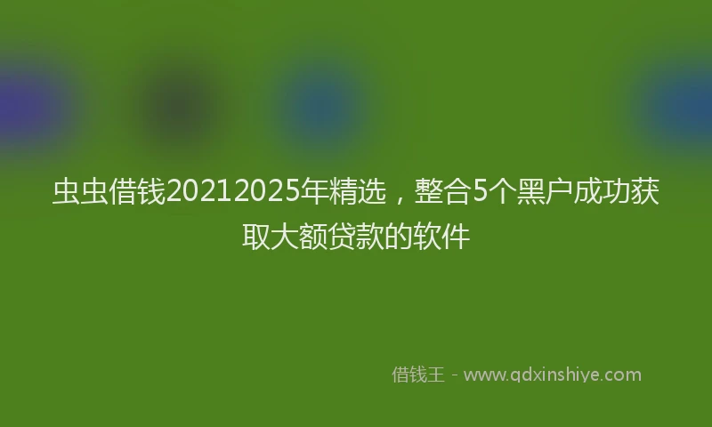 虫虫借钱20212025年精选，整合5个黑户成功获取大额贷款的软件