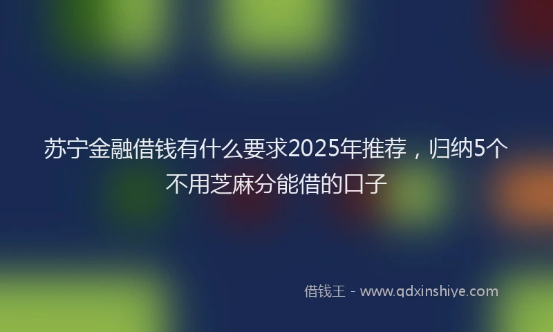 苏宁金融借钱有什么要求2025年推荐，归纳5个不用芝麻分能借的口子