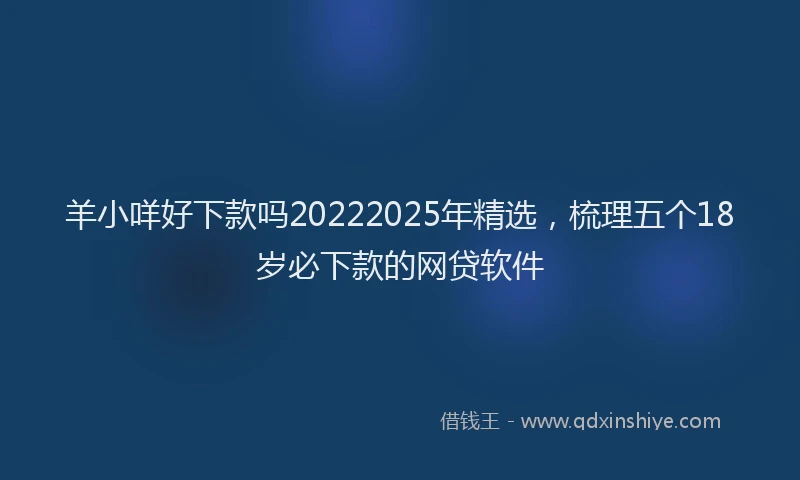 羊小咩好下款吗20222025年精选，梳理五个18岁必下款的网贷软件