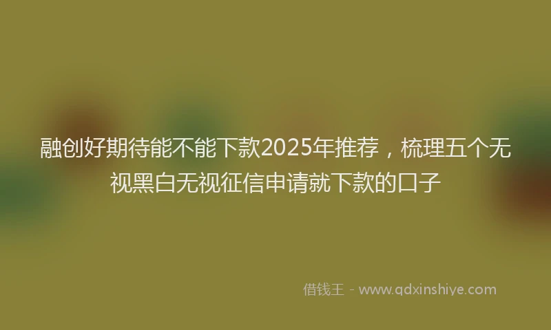 融创好期待能不能下款2025年推荐，梳理五个无视黑白无视征信申请就下款的口子