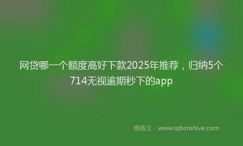 网贷哪一个额度高好下款2025年推荐，归纳5个714无视逾期秒下的app