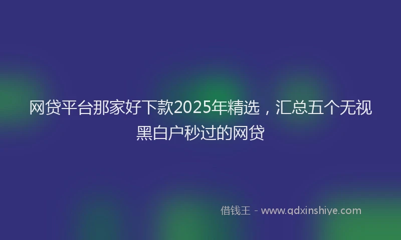 网贷平台那家好下款2025年精选，汇总五个无视黑白户秒过的网贷