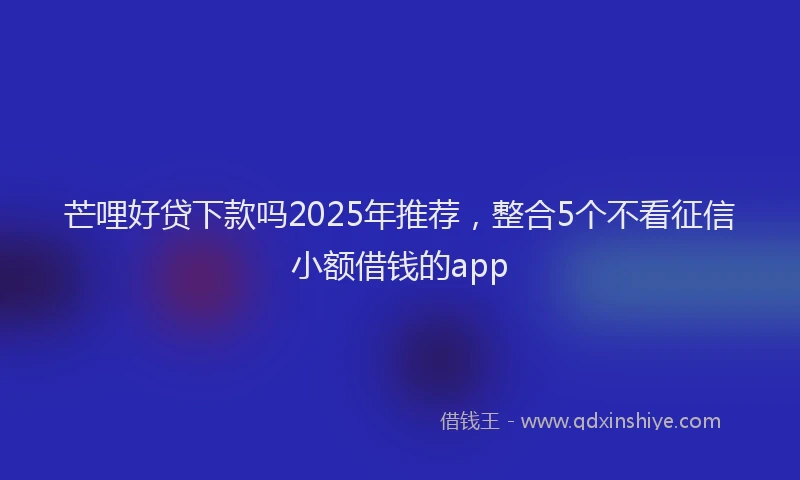 芒哩好贷下款吗2025年推荐，整合5个不看征信小额借钱的app