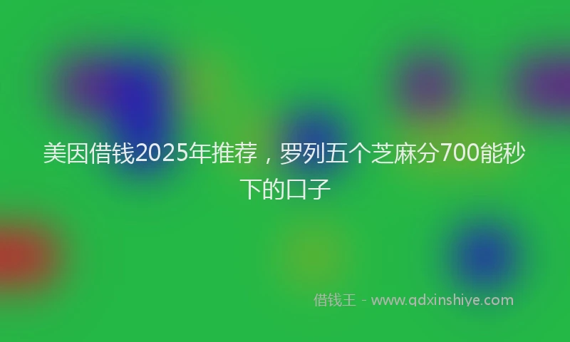 美因借钱2025年推荐，罗列五个芝麻分700能秒下的口子