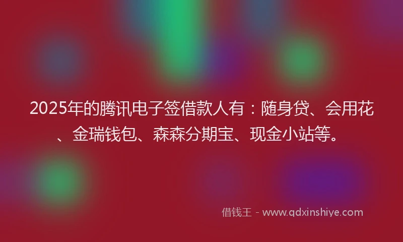 2025年的腾讯电子签借款人有：随身贷、会用花、金瑞钱包、森森分期宝、现金小站等。