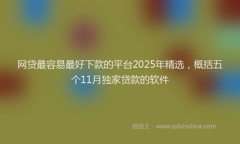 网贷最容易最好下款的平台2025年精选，概括五个11月独家贷款的软件