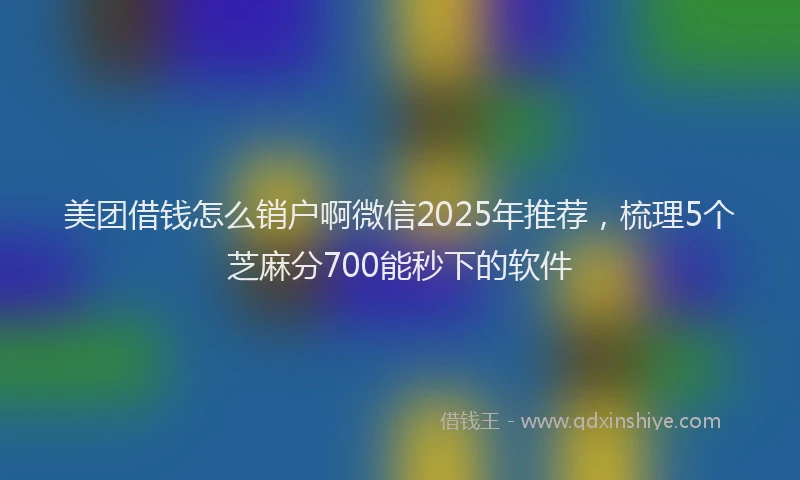 美团借钱怎么销户啊微信2025年推荐，梳理5个芝麻分700能秒下的软件