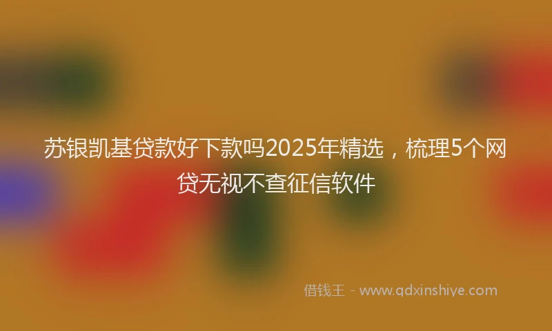 苏银凯基贷款好下款吗2025年精选，梳理5个网贷无视不查征信软件