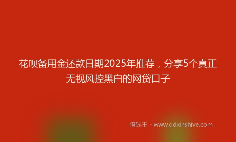 花呗备用金还款日期2025年推荐，分享5个真正无视风控黑白的网贷口子