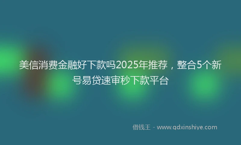 美信消费金融好下款吗2025年推荐，整合5个新号易贷速审秒下款平台