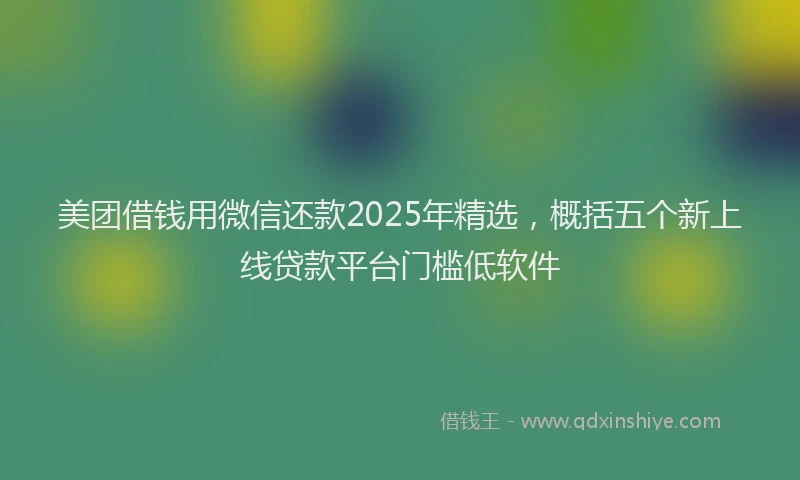 美团借钱用微信还款2025年精选，概括五个新上线贷款平台门槛低软件