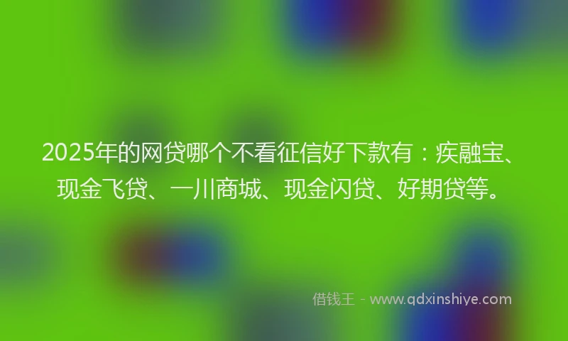 2025年的网贷哪个不看征信好下款有：疾融宝、现金飞贷、一川商城、现金闪贷、好期贷等。