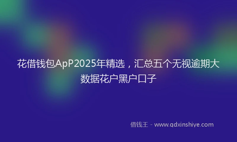 花借钱包ApP2025年精选，汇总五个无视逾期大数据花户黑户口子