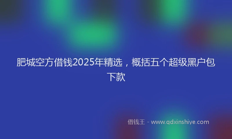 肥城空方借钱2025年精选，概括五个超级黑户包下款