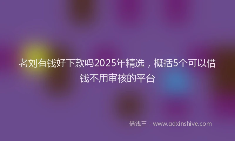 老刘有钱好下款吗2025年精选，概括5个可以借钱不用审核的平台