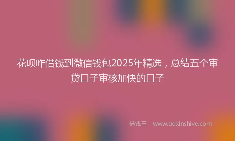 花呗咋借钱到微信钱包2025年精选，总结五个审贷口子审核加快的口子