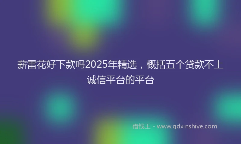 薪雷花好下款吗2025年精选，概括五个贷款不上诚信平台的平台