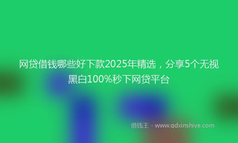 网贷借钱哪些好下款2025年精选，分享5个无视黑白100%秒下网贷平台