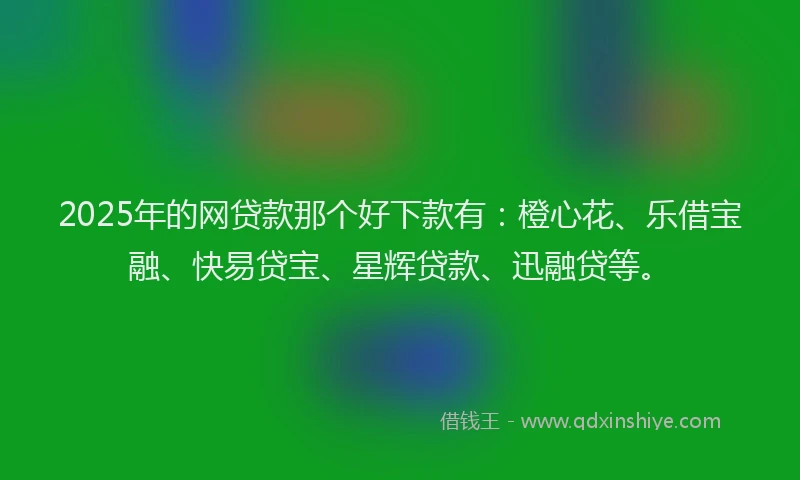2025年的网贷款那个好下款有：橙心花、乐借宝融、快易贷宝、星辉贷款、迅融贷等。