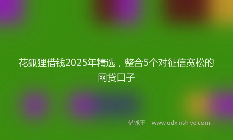 花狐狸借钱2025年精选，整合5个对征信宽松的网贷口子