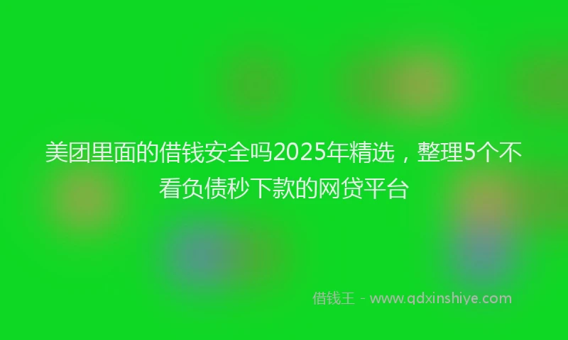 美团里面的借钱安全吗2025年精选，整理5个不看负债秒下款的网贷平台