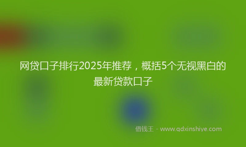 网贷口子排行2025年推荐，概括5个无视黑白的最新贷款口子
