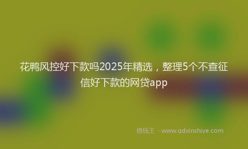 花鸭风控好下款吗2025年精选，整理5个不查征信好下款的网贷app