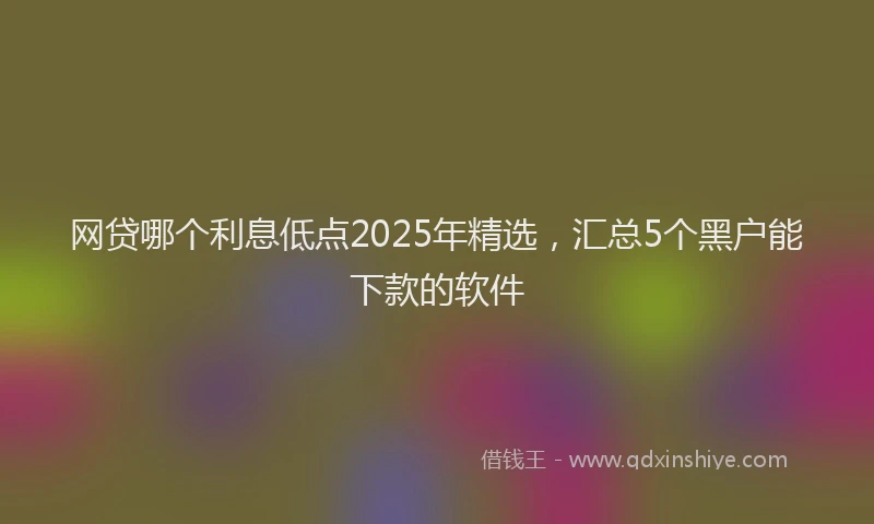 网贷哪个利息低点2025年精选，汇总5个黑户能下款的软件