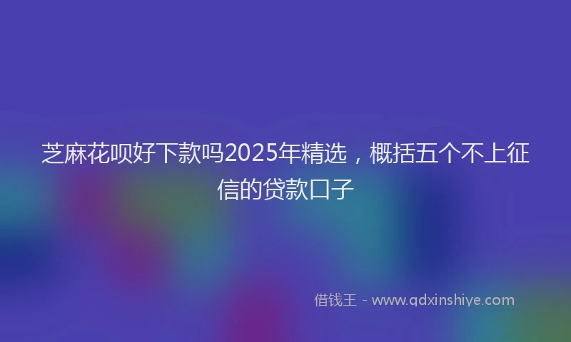 芝麻花呗好下款吗2025年精选，概括五个不上征信的贷款口子