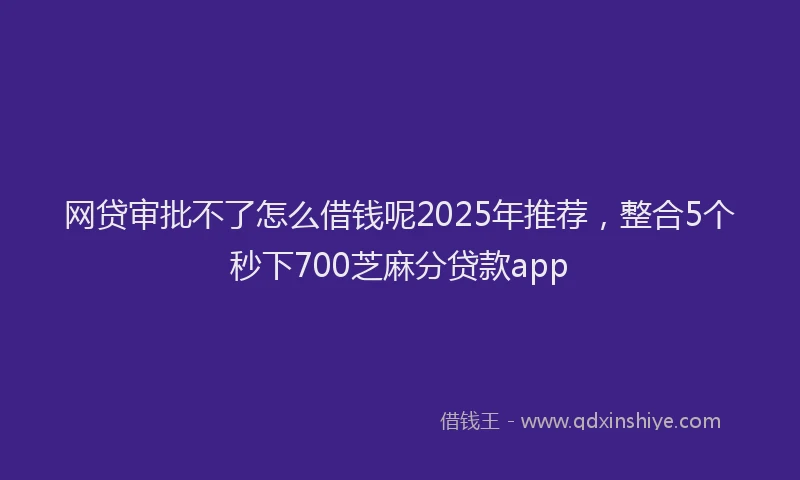 网贷审批不了怎么借钱呢2025年推荐，整合5个秒下700芝麻分贷款app