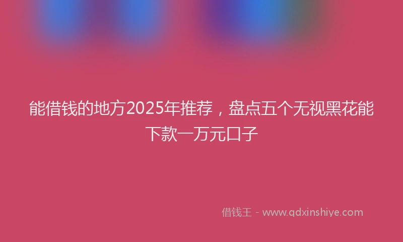 能借钱的地方2025年推荐，盘点五个无视黑花能下款一万元口子