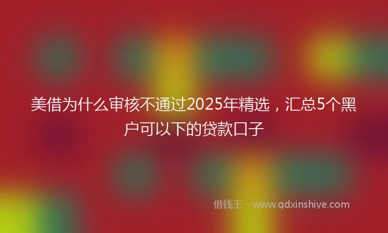 美借为什么审核不通过2025年精选，汇总5个黑户可以下的贷款口子
