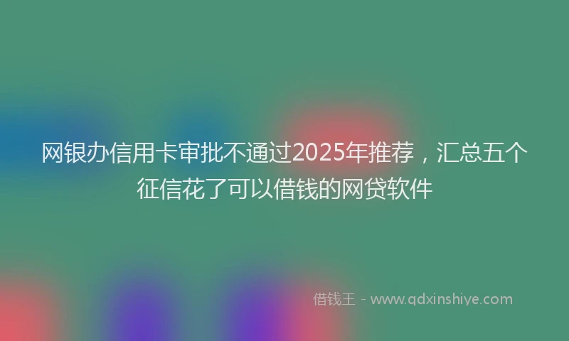 网银办信用卡审批不通过2025年推荐，汇总五个征信花了可以借钱的网贷软件