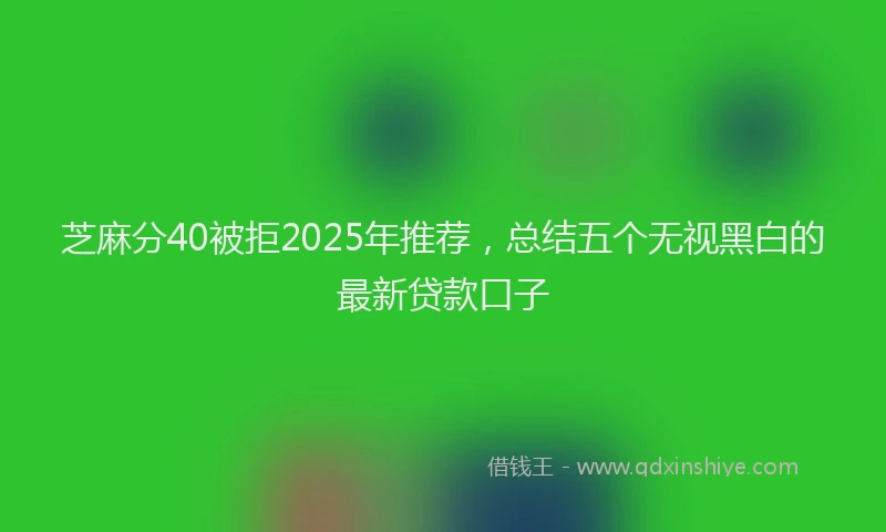 芝麻分40被拒2025年推荐，总结五个无视黑白的最新贷款口子