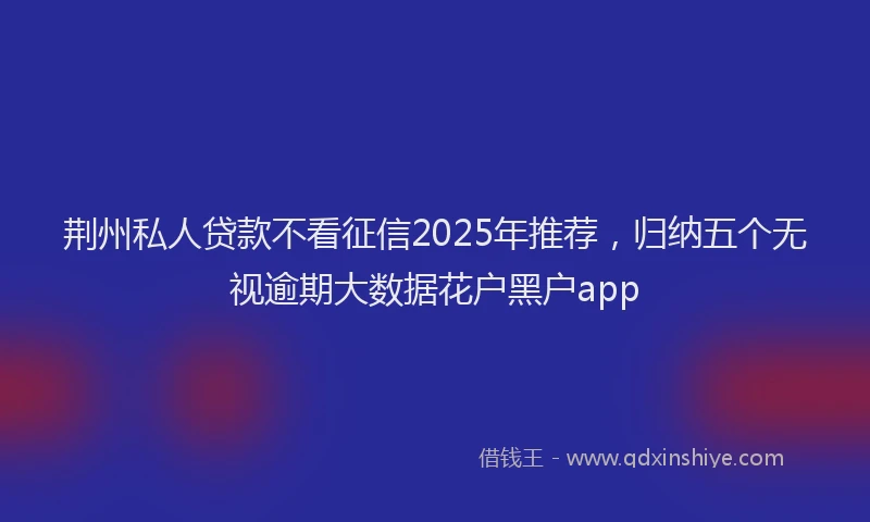 荆州私人贷款不看征信2025年推荐，归纳五个无视逾期大数据花户黑户app