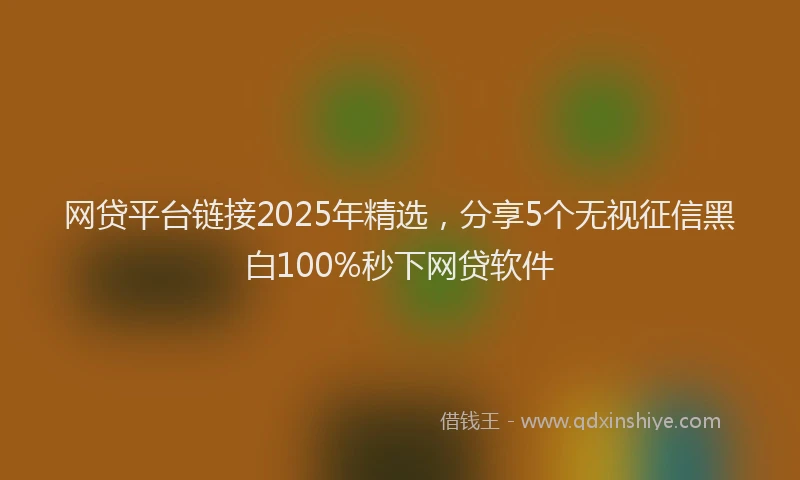 网贷平台链接2025年精选，分享5个无视征信黑白100%秒下网贷软件