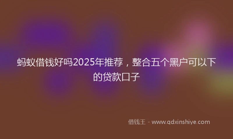 蚂蚁借钱好吗2025年推荐，整合五个黑户可以下的贷款口子