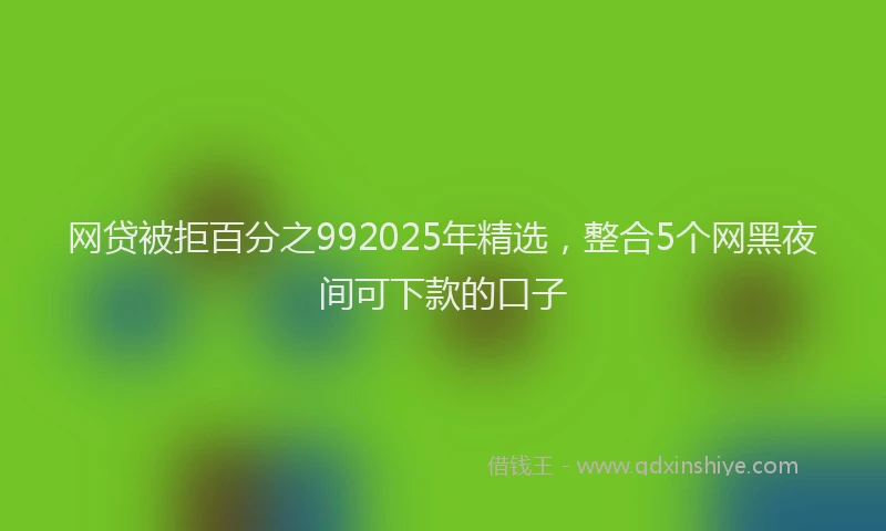 网贷被拒百分之992025年精选，整合5个网黑夜间可下款的口子
