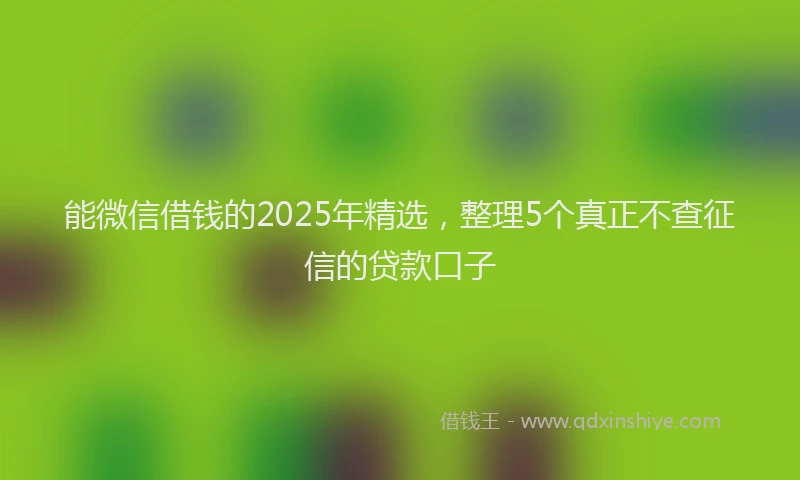 能微信借钱的2025年精选，整理5个真正不查征信的贷款口子