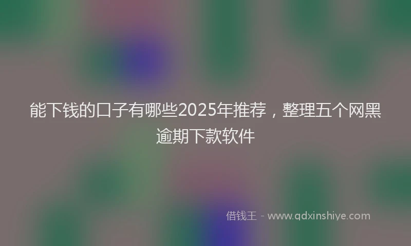能下钱的口子有哪些2025年推荐，整理五个网黑逾期下款软件