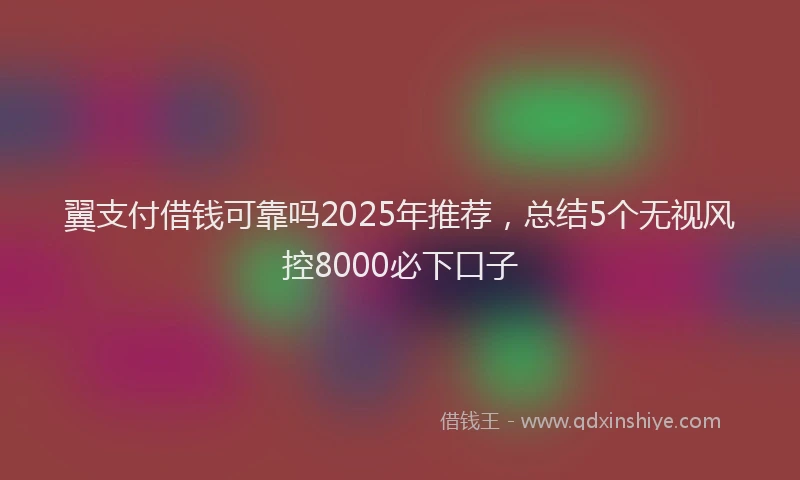 翼支付借钱可靠吗2025年推荐，总结5个无视风控8000必下口子