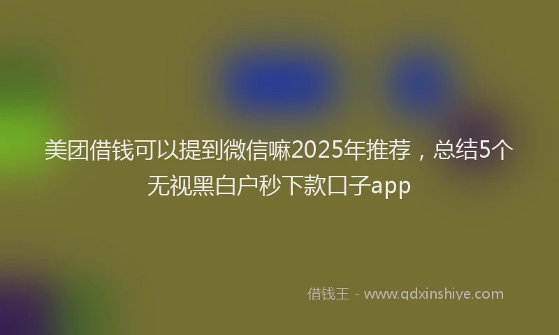 美团借钱可以提到微信嘛2025年推荐，总结5个无视黑白户秒下款口子app