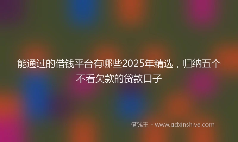 能通过的借钱平台有哪些2025年精选，归纳五个不看欠款的贷款口子