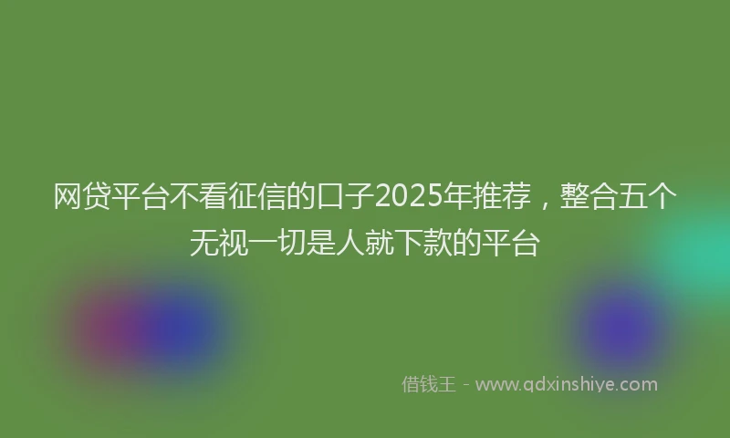 网贷平台不看征信的口子2025年推荐，整合五个无视一切是人就下款的平台
